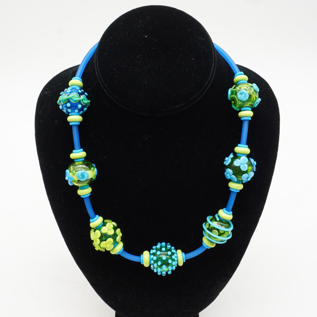 Blue and Lime Necklace