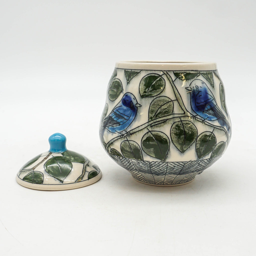 Indigo Bunting Jar