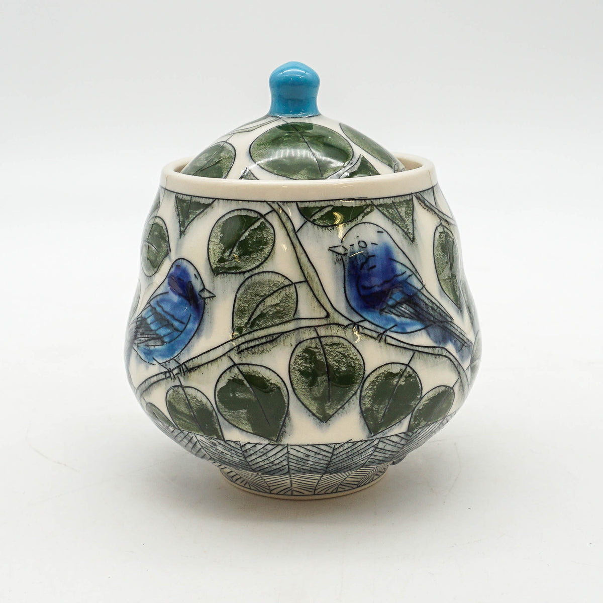 Indigo Bunting Jar