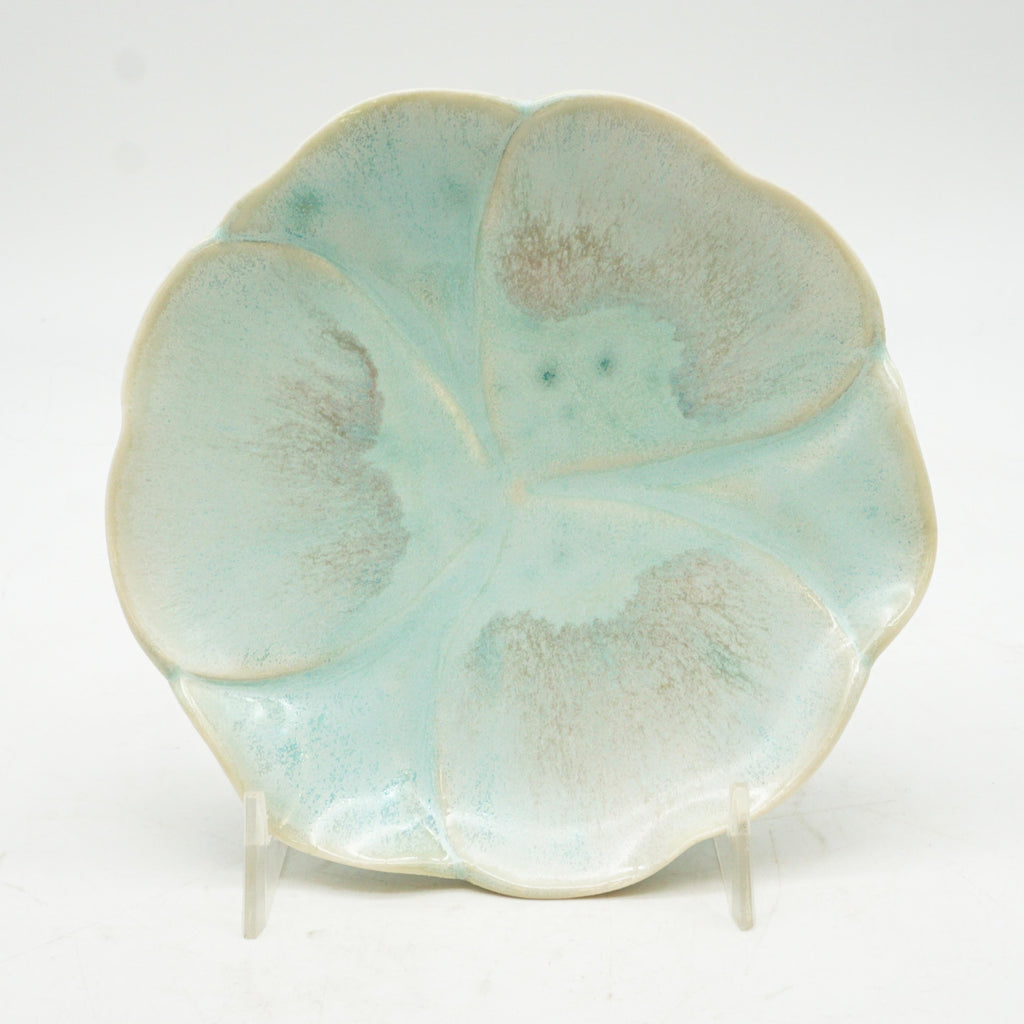 Aqua Floral Saucer