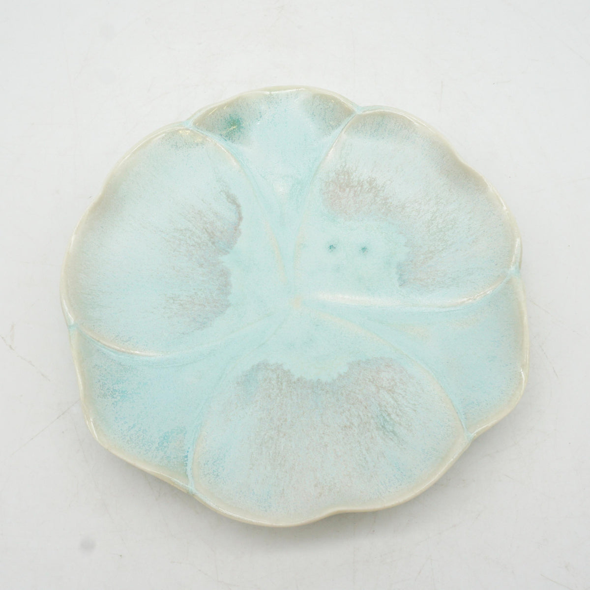 Aqua Floral Saucer