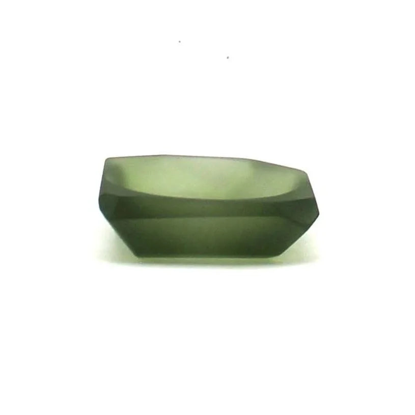 Olive Glass Salt Cellar
