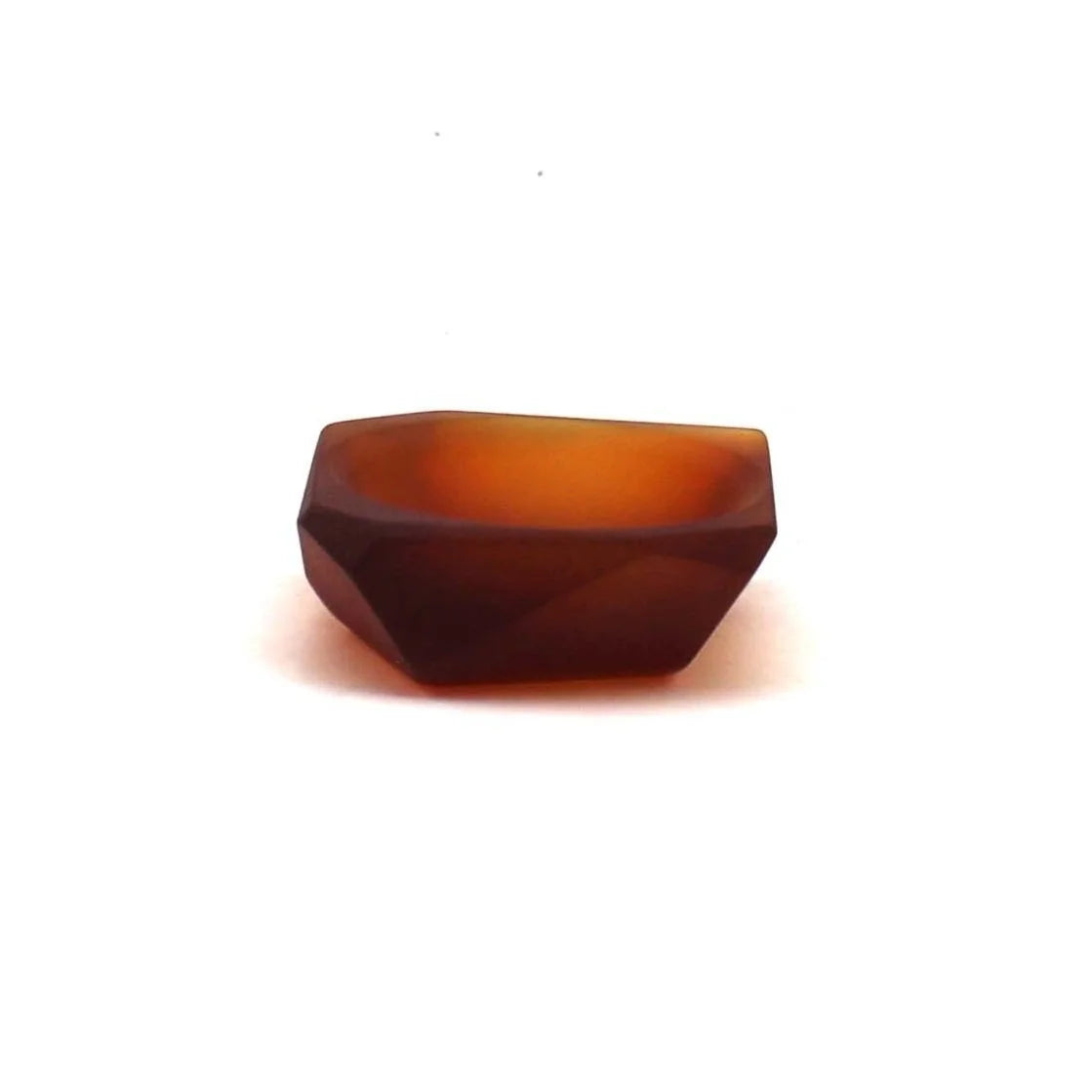 Red Amber Glass Salt Cellar