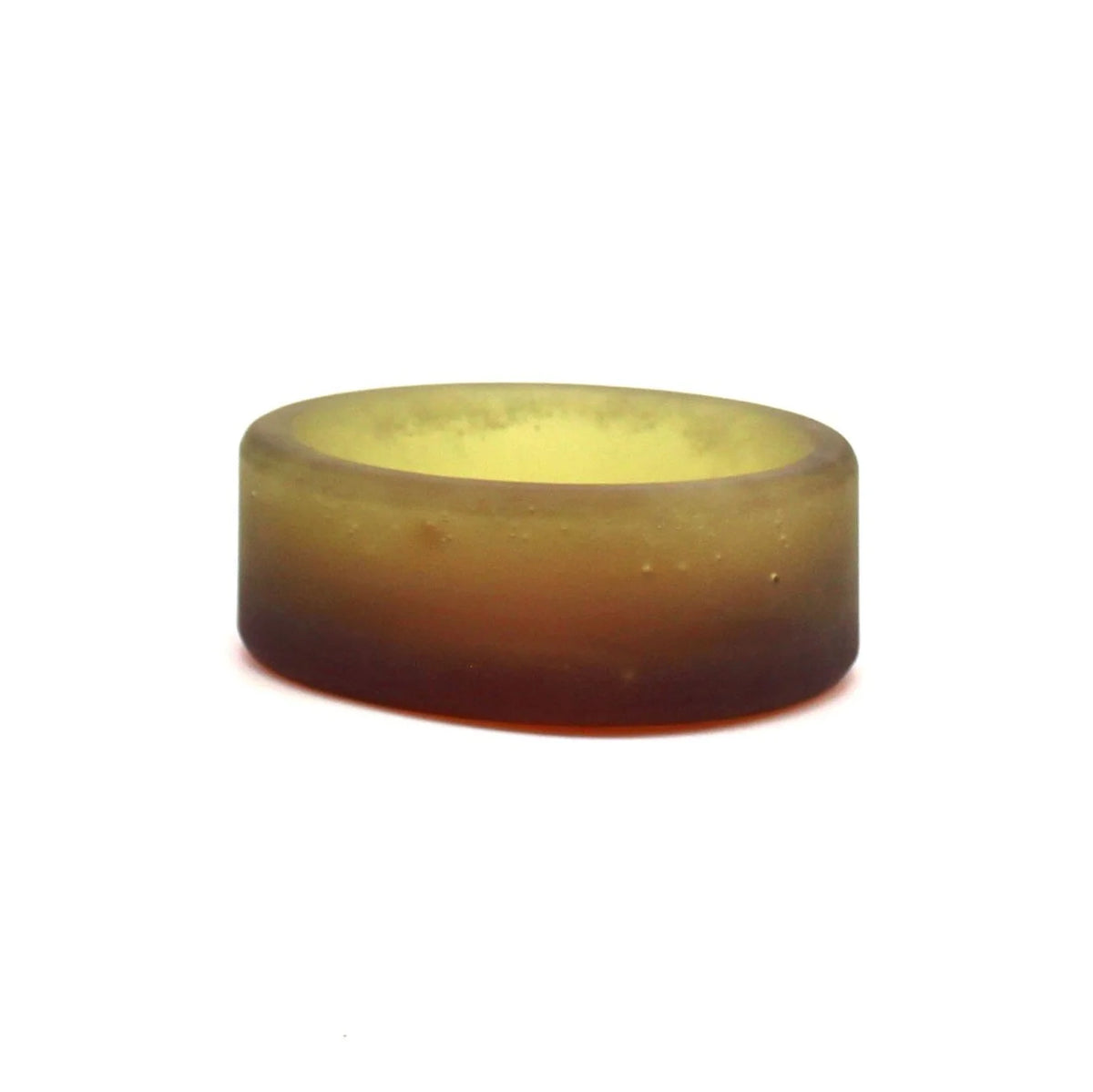 Red and Yellow Cast Glass Fruit Bowl