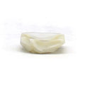 Trace White and Clear Stripe Glass Salt Cellar