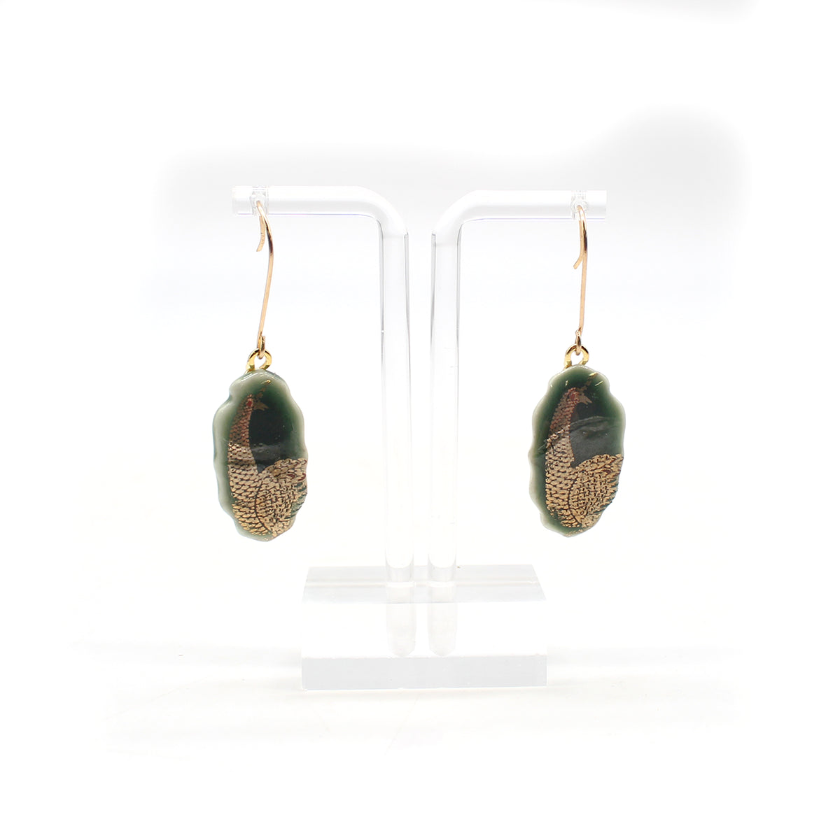 Dangles, Celadon with Vintage Decals
