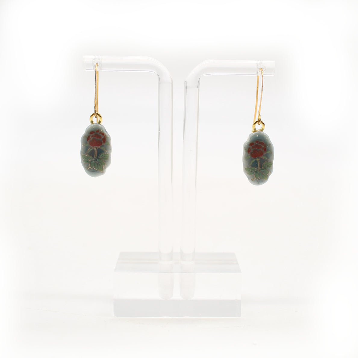 Dangles, Celadon with Vintage Decals12.