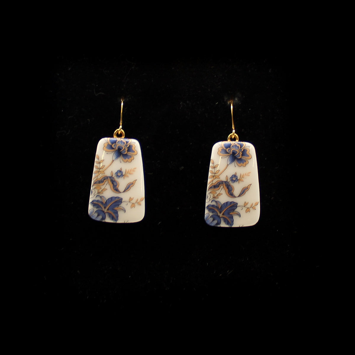 Dangles, Blue and Gold Vintage Flower Decals