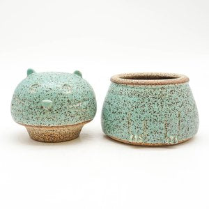 Cat Jar - Teal Speckled