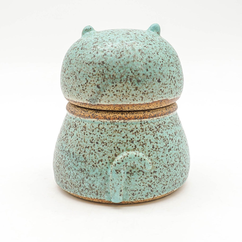 Cat Jar - Teal Speckled
