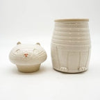Tall Cat Urn - White