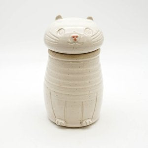 Tall Cat Urn - White