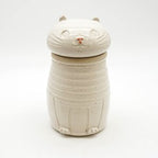 Tall Cat Urn - White
