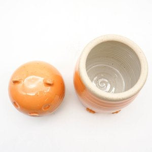 Tall Cat Urn - Orange