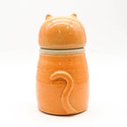 Tall Cat Urn - Orange