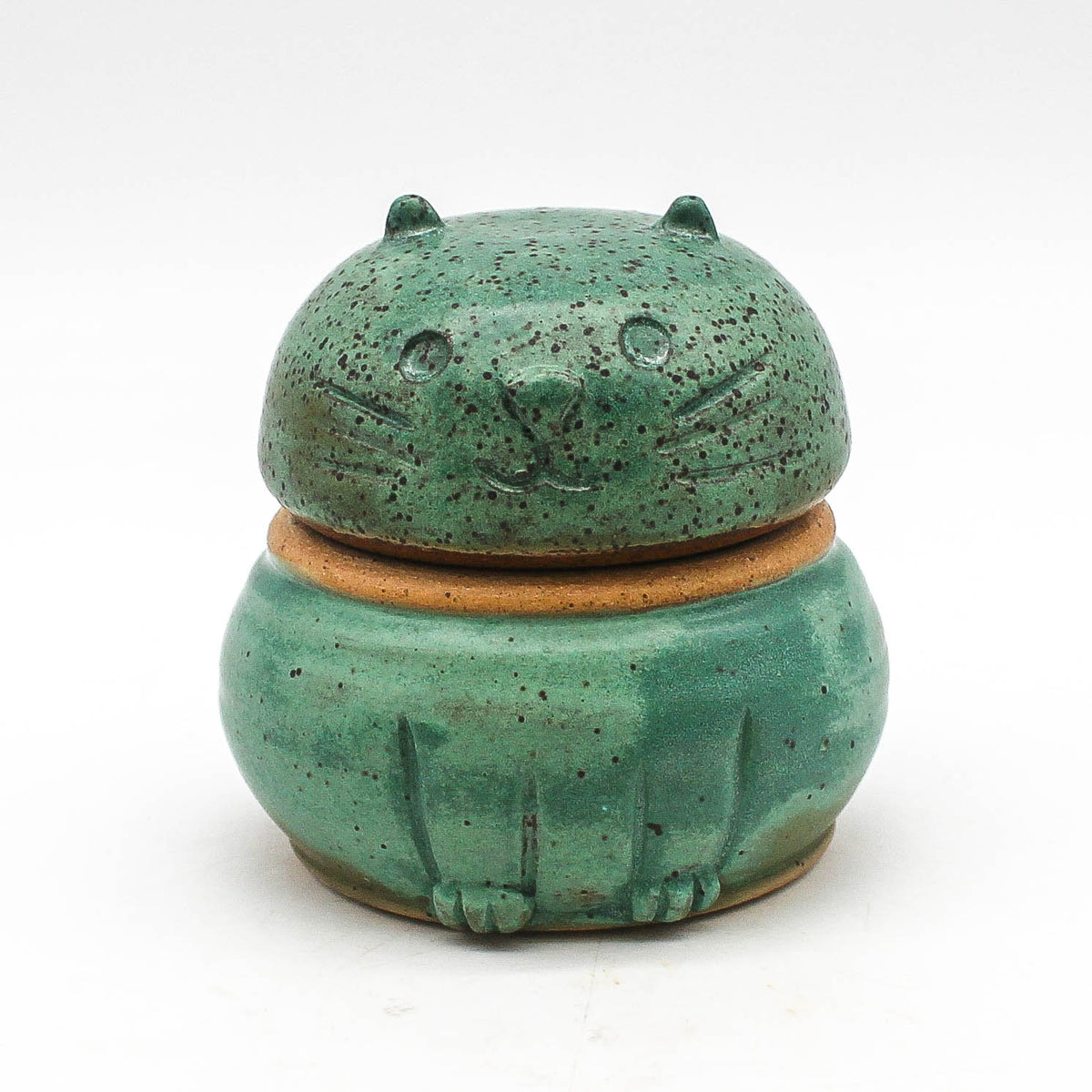 Cat Jar - Teal Speck 2
