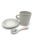 Simple Line Mug and Saucer with Tree Spoon