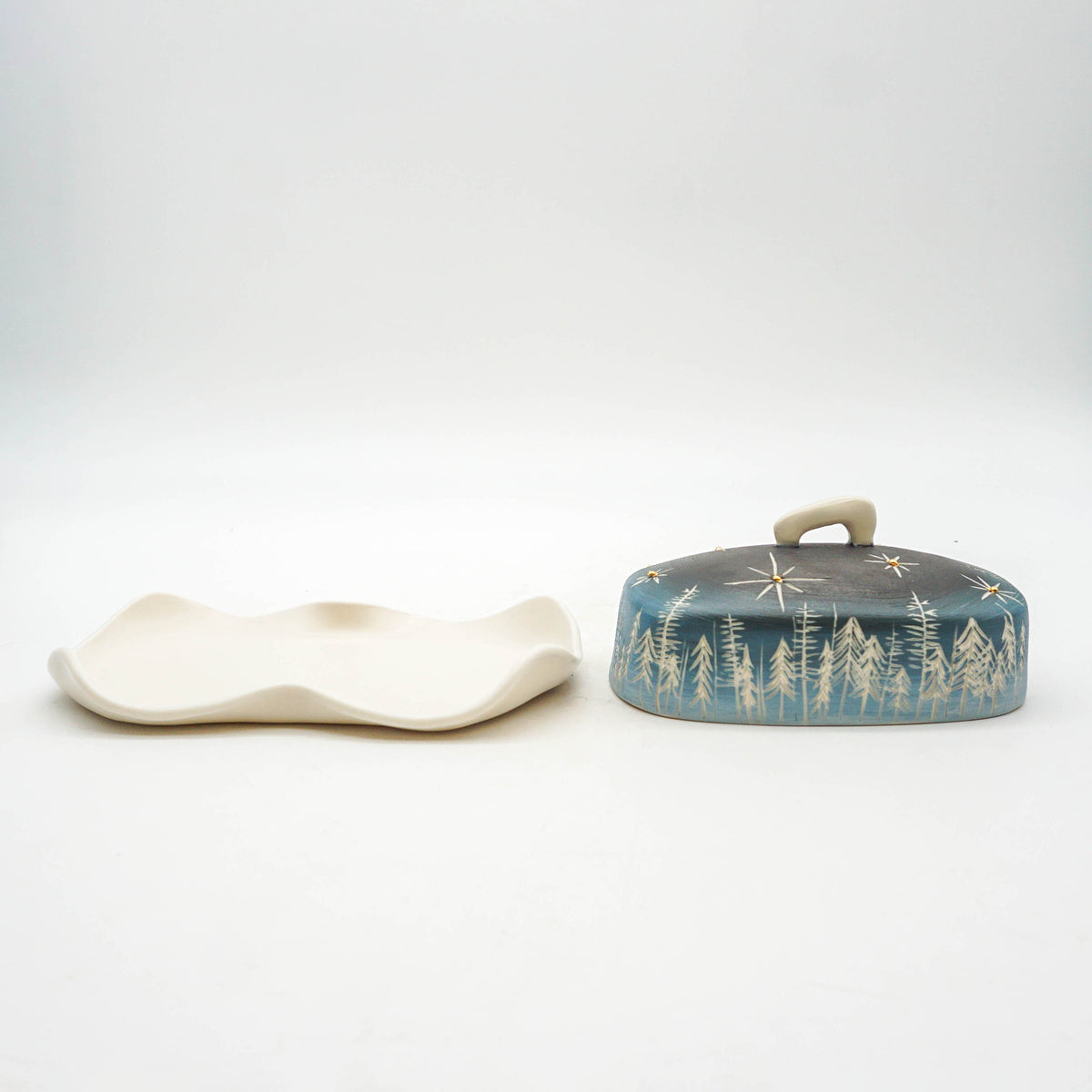 Winter Night Butter Dish