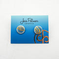 Blue/Gold Stripe Stud Earrings