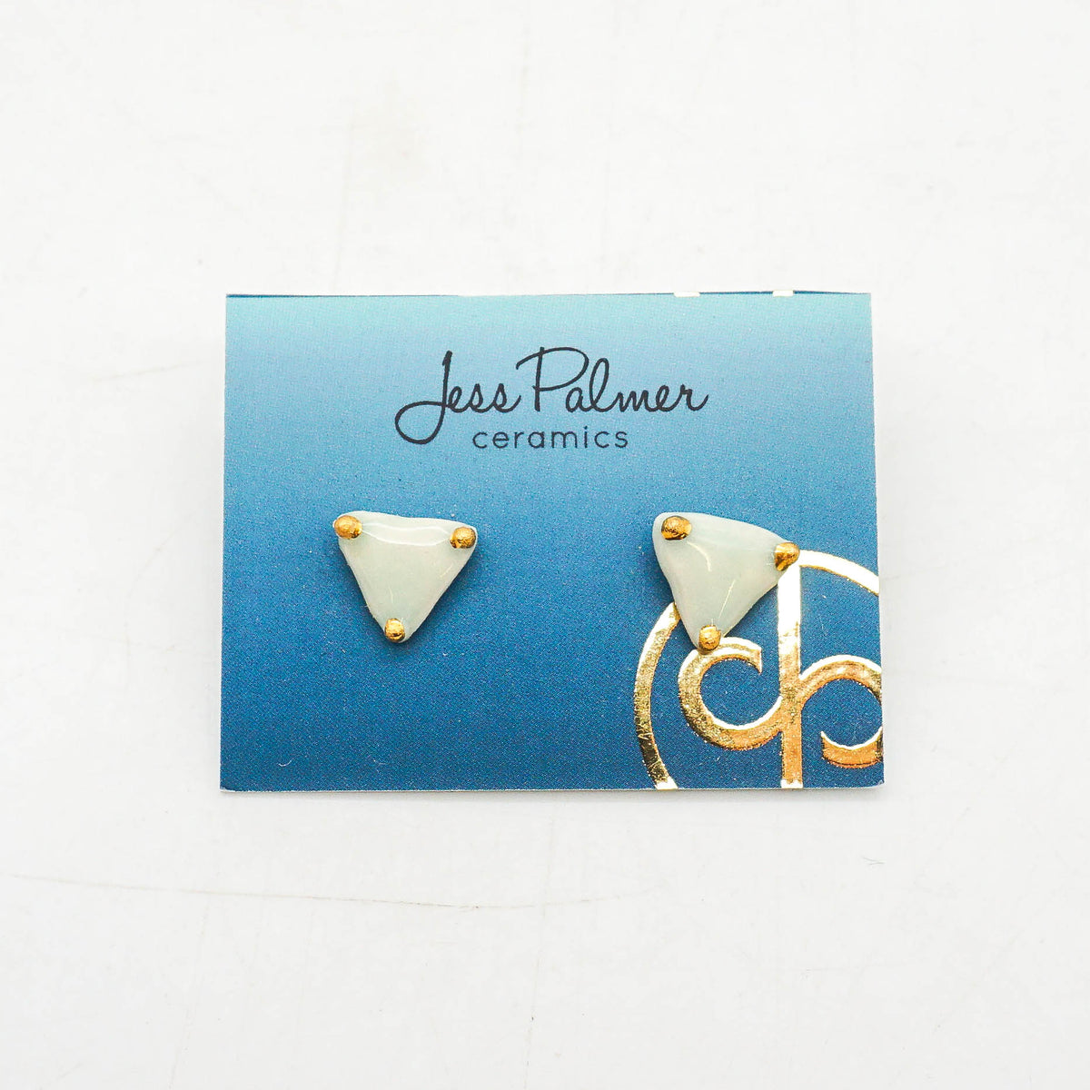 Triangle Gold Dot Stud Earrings
