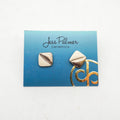 Square Silver/White Stud Earring