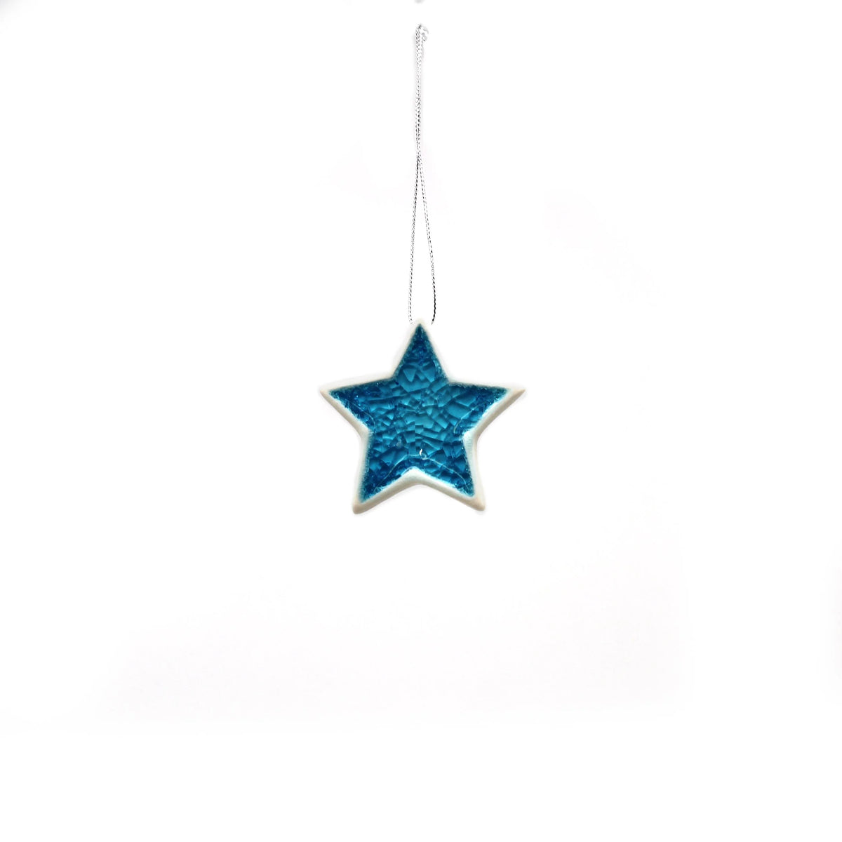 Turquoise Glass Star Ornament