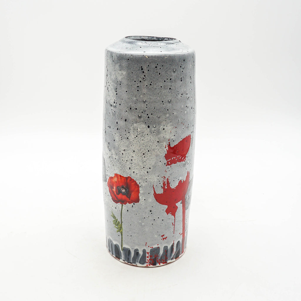 Vase - Grey Poppies