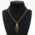 Fringed Pendant Necklace - Pink