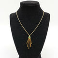 Fringed Pendant Necklace - Green
