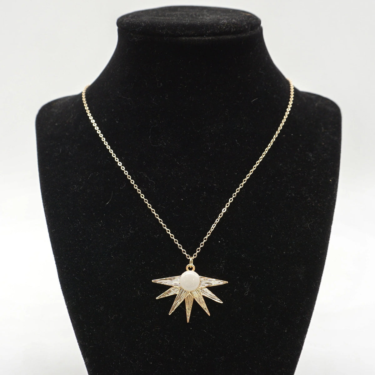 Sun Raze Pendant Necklace - White