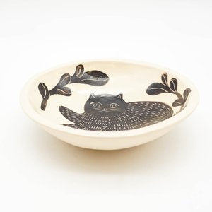 Sgraffito Cat Bowl