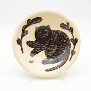 Sgraffito Cat Bowl