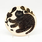 Sgraffito Cat Plate