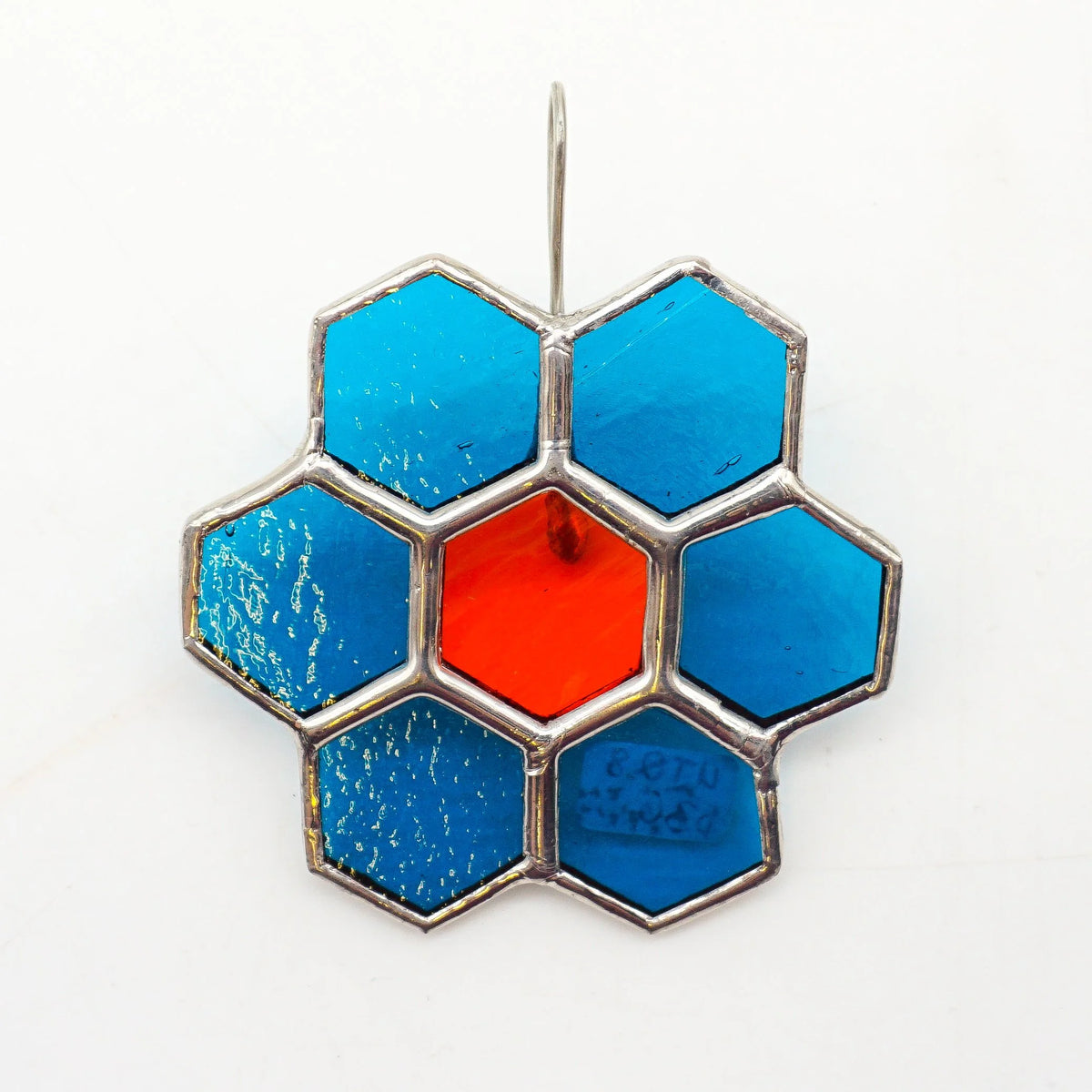 Honeycomb Planter Hanger - Teal & Orange Center