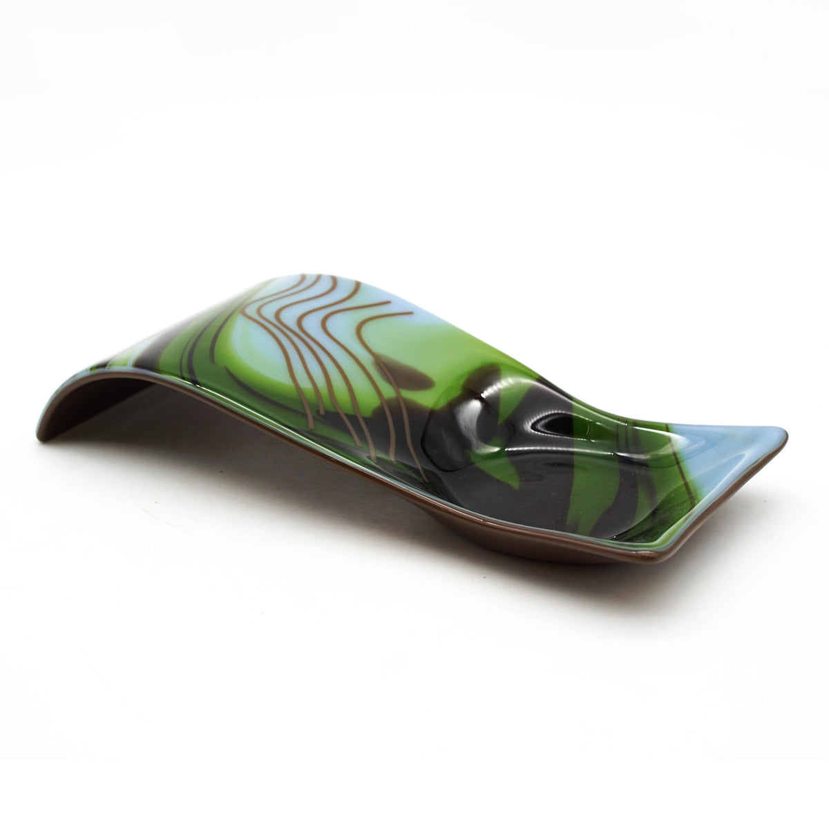 Large Spoon Rest - Dubai Chocolate Swirls