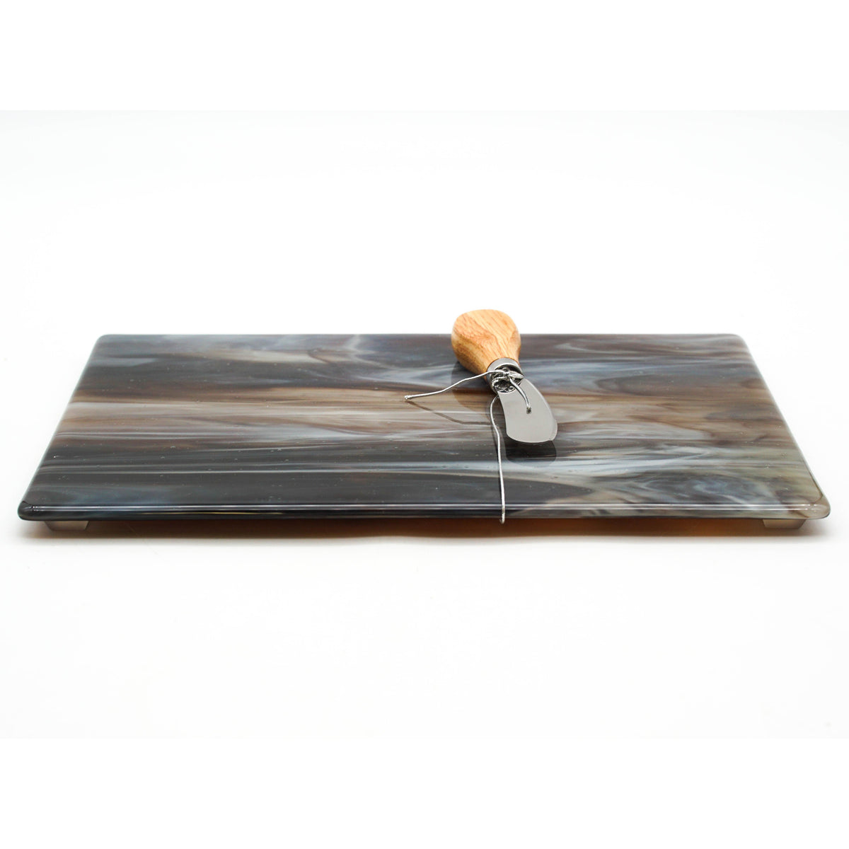 Large Charcuterie Board - Brown, Grey, White Swirls
