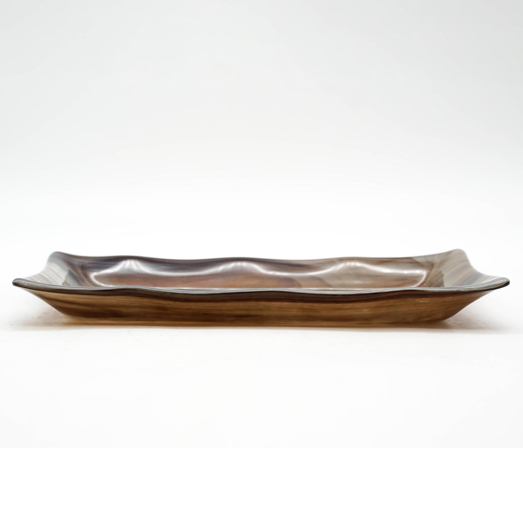 Large Platter - Brown, Grey, White Swirls