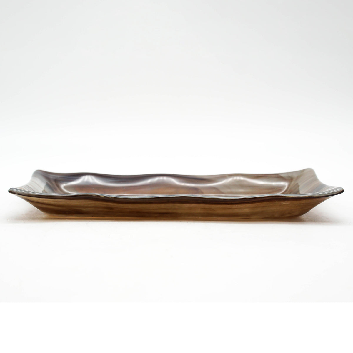 Large Platter - Brown, Grey, White Swirls