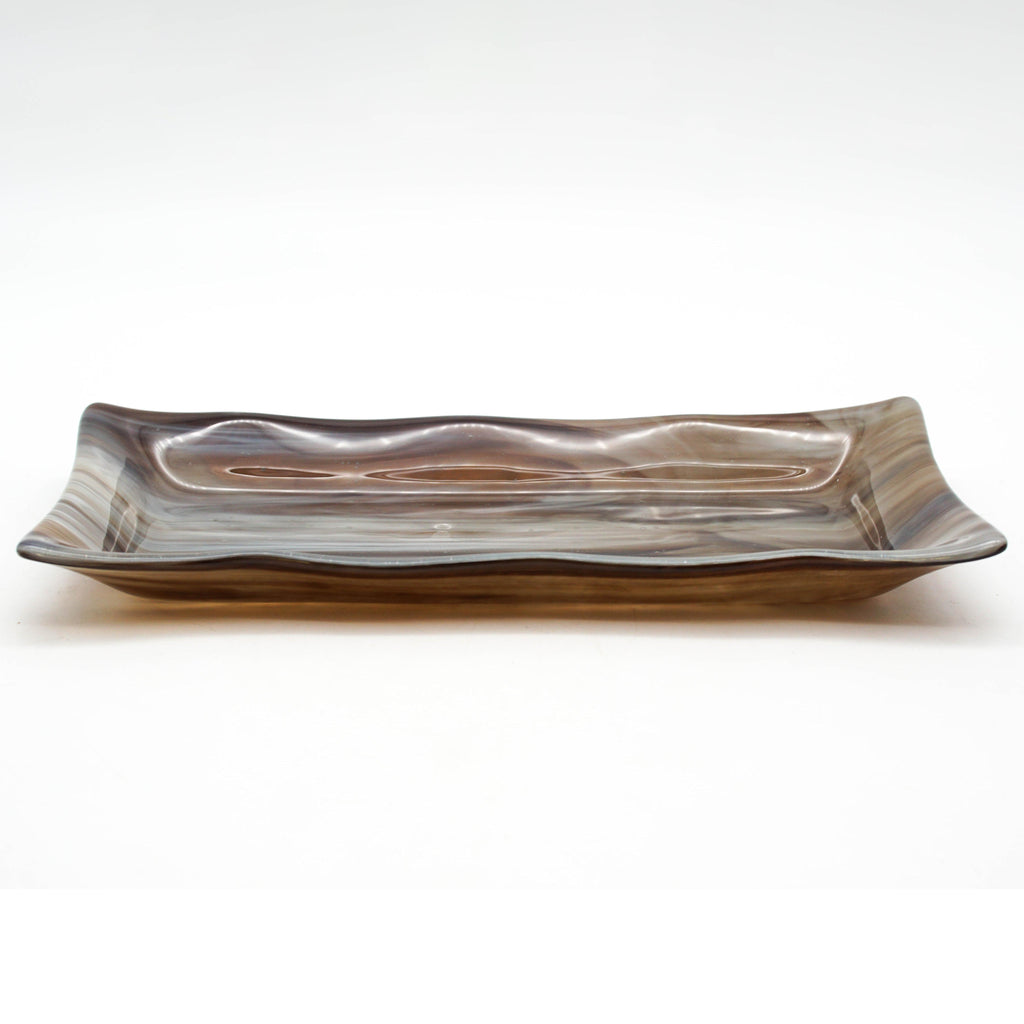 Large Platter - Brown, Grey, White Swirls