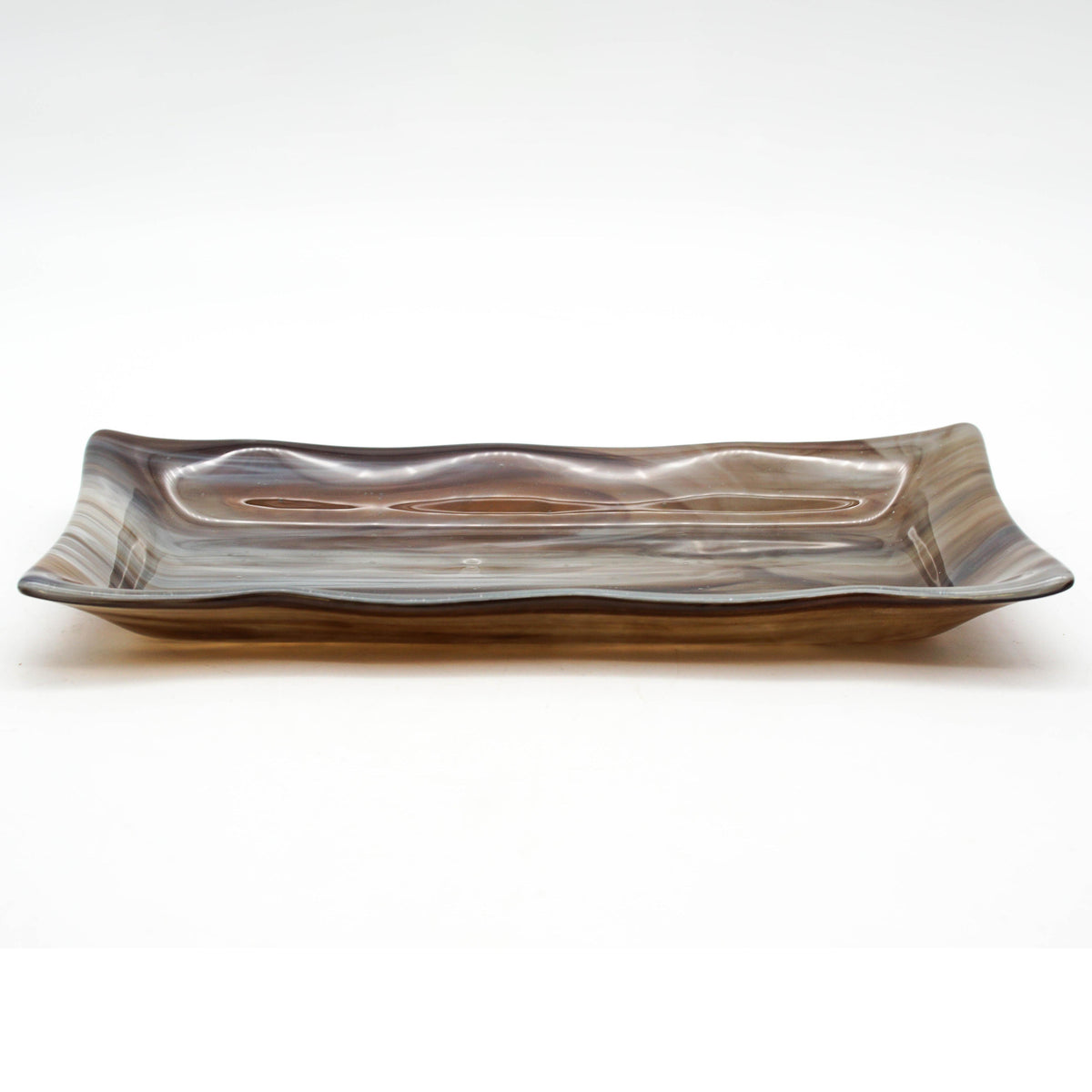 Large Platter - Brown, Grey, White Swirls