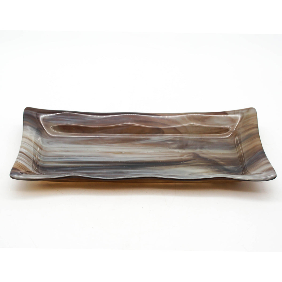 Large Platter - Brown, Grey, White Swirls