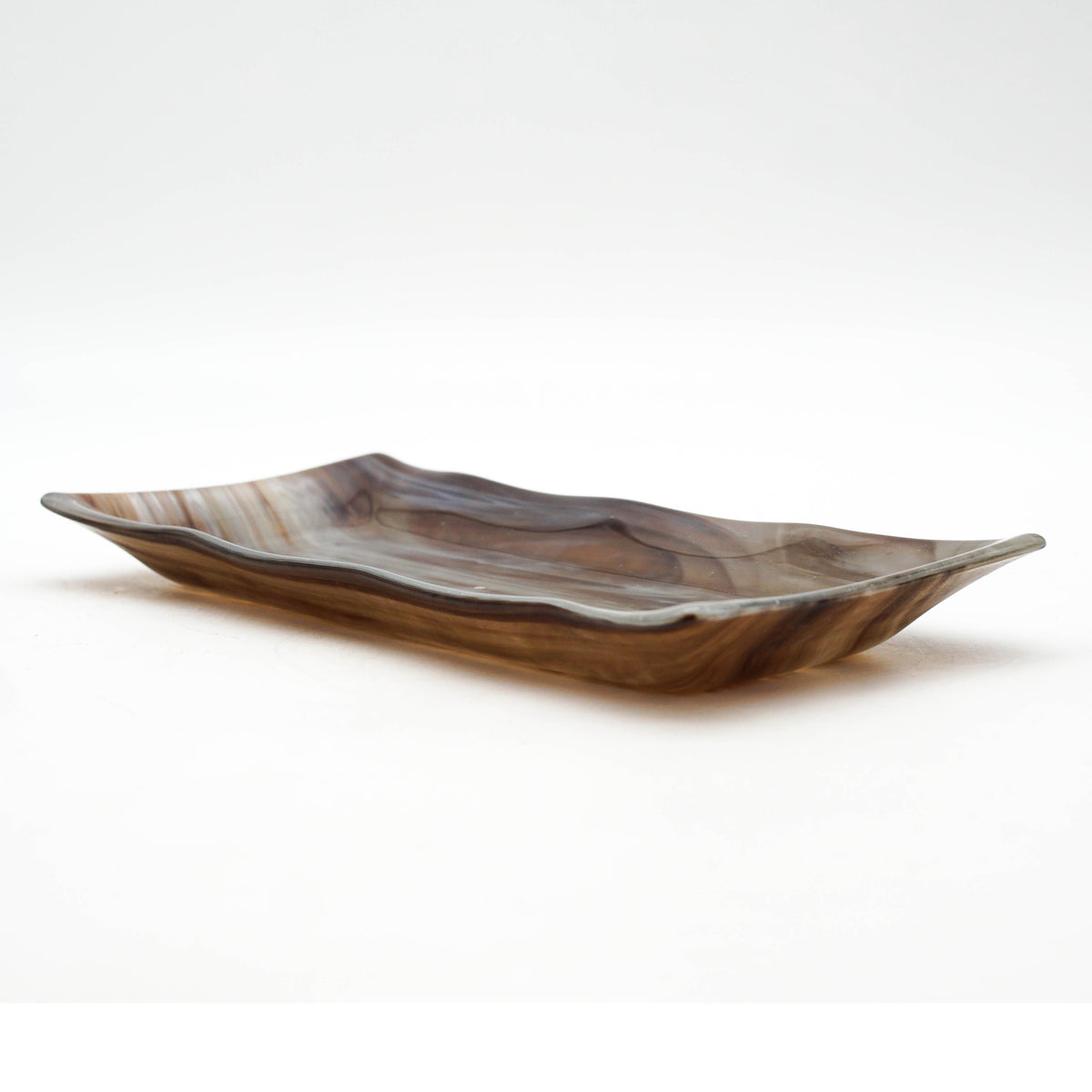 Large Platter - Brown, Grey, White Swirls
