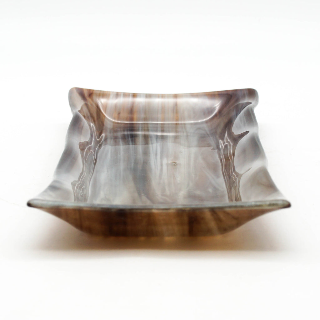 Large Platter - Brown, Grey, White Swirls