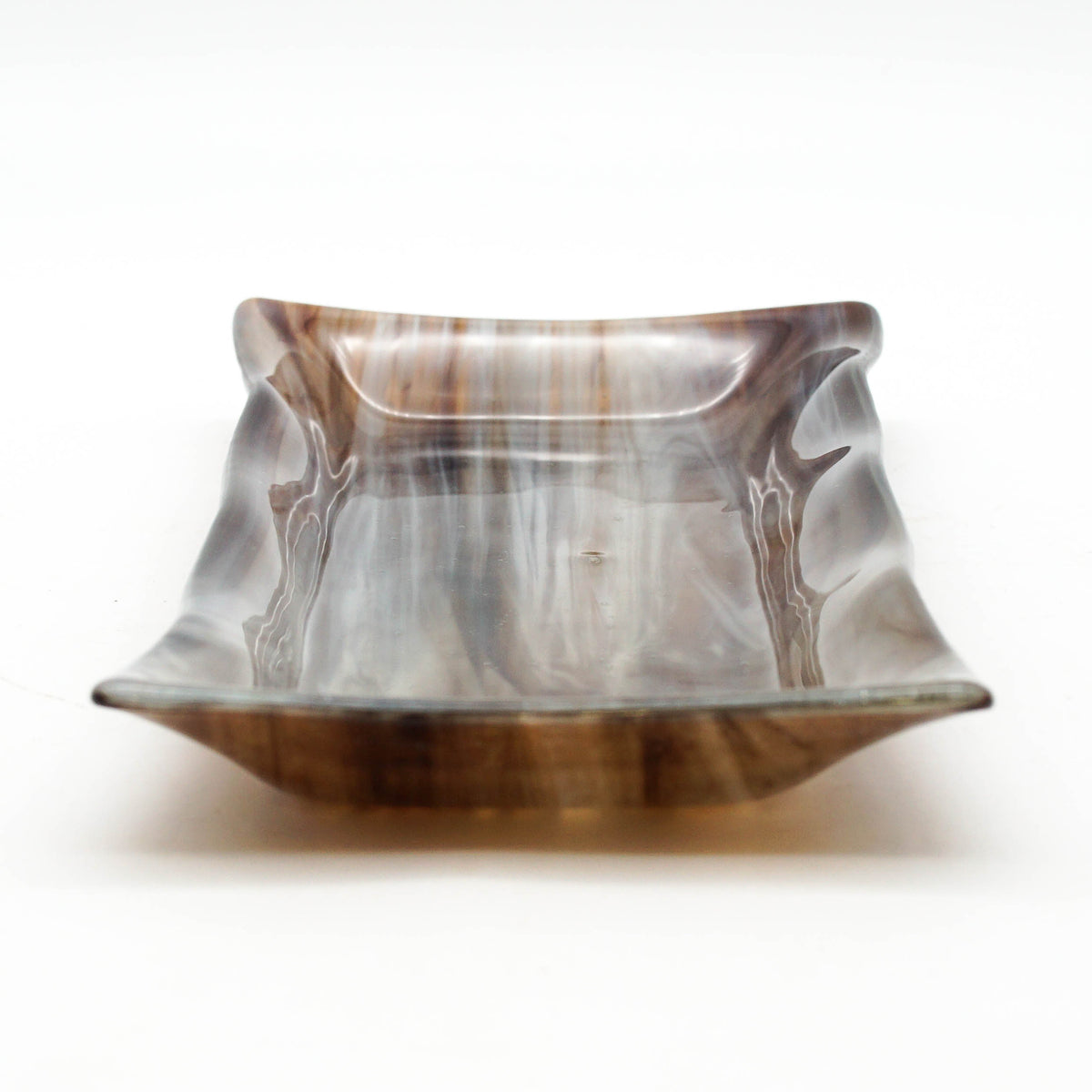 Large Platter - Brown, Grey, White Swirls