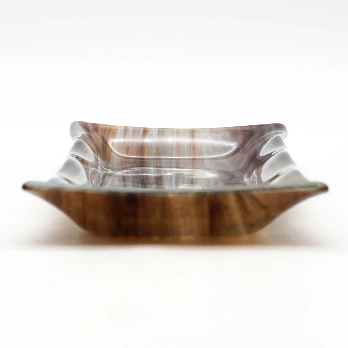 Large Platter - Brown, Grey, White Swirls