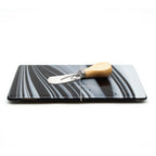 Small Charcuterie Board - Black and White Swirls