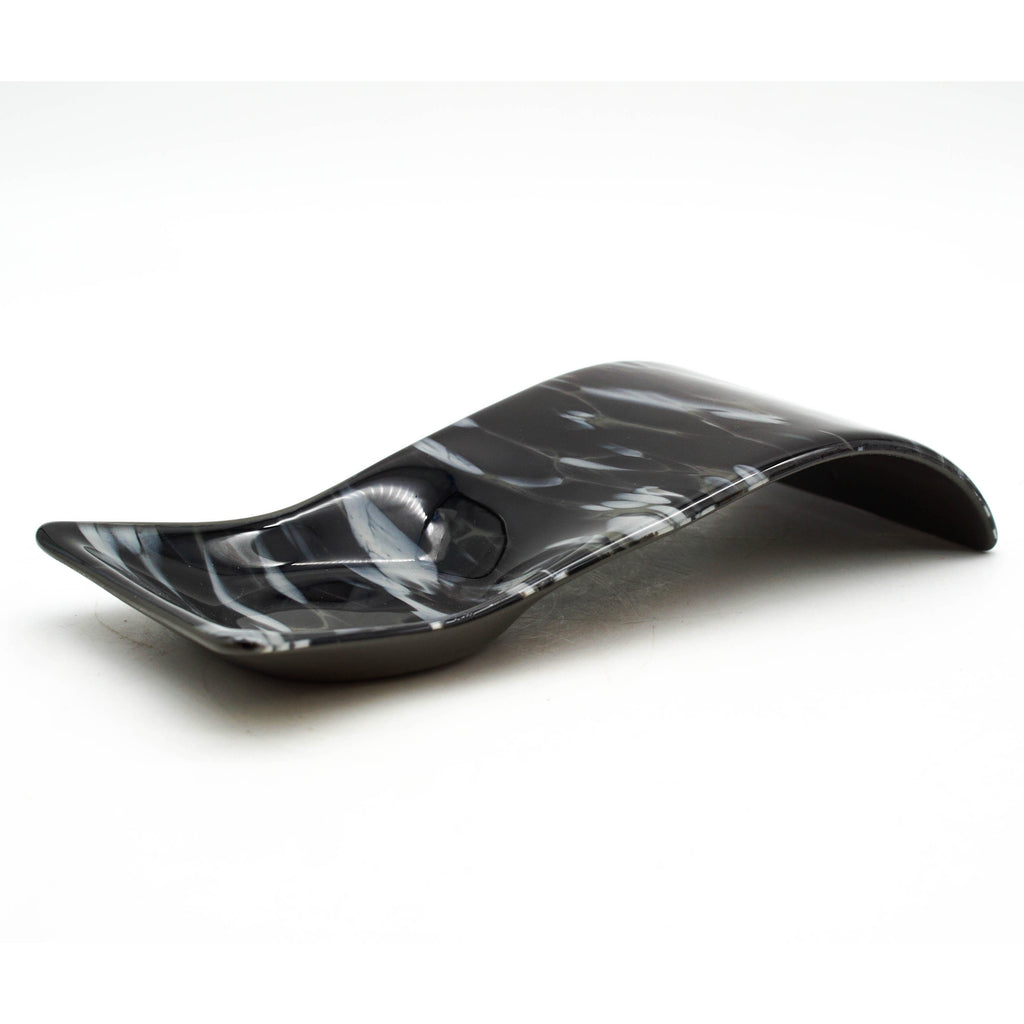 Large Spoon Rest - Black and White Swirls