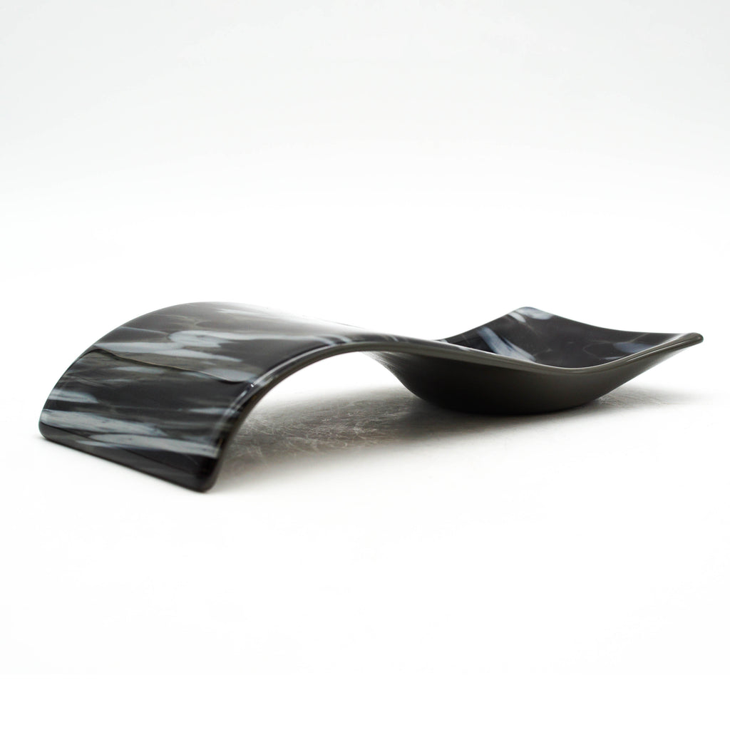 Large Spoon Rest - Black and White Swirls