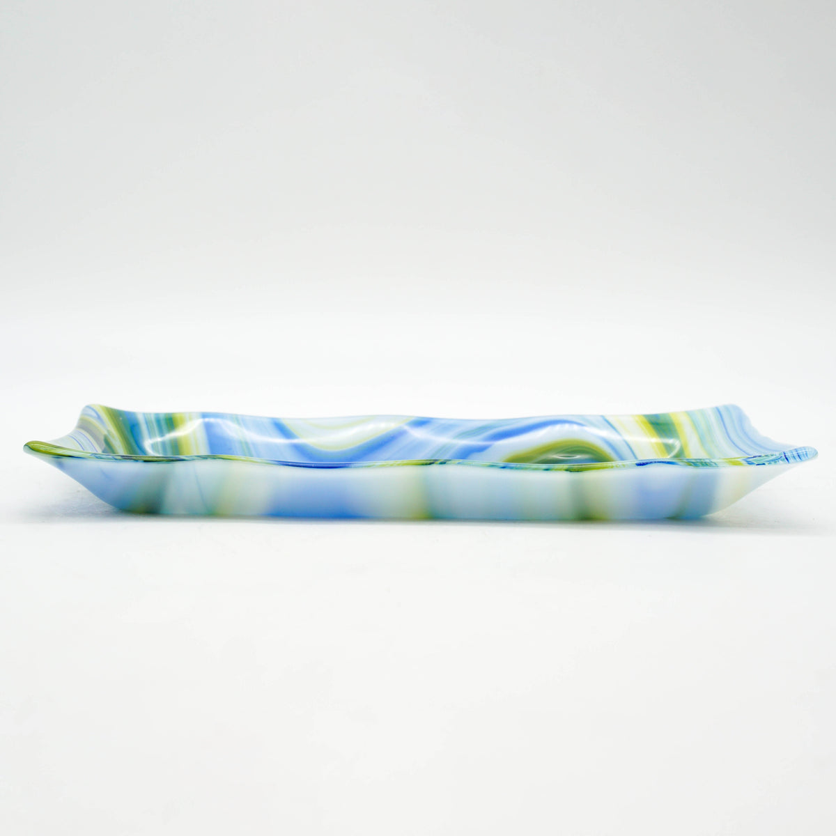 Large Platter - Clover, Blue and White Swirl