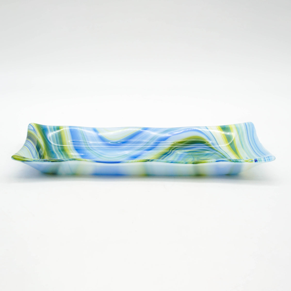 Large Platter - Clover, Blue and White Swirl
